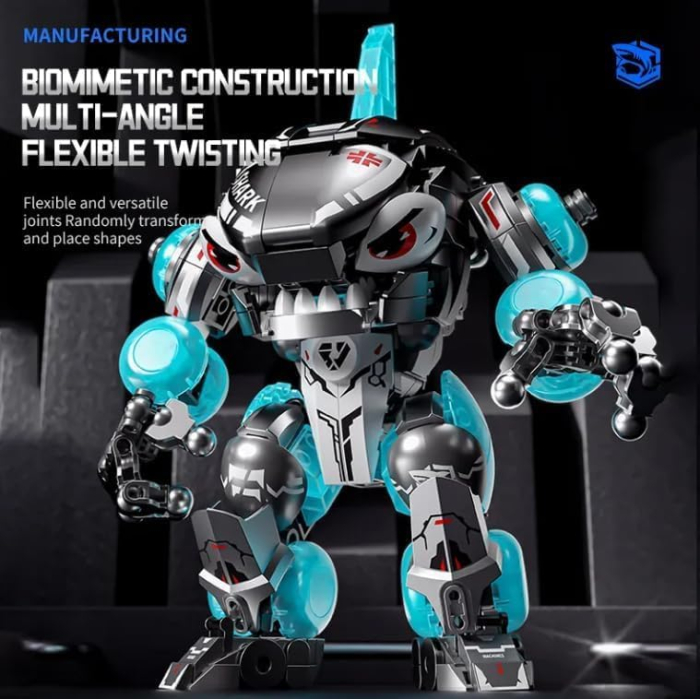 Set Blocuri de Constructie Robot Dark Tsunami – Mecha Transformabil Rechin 688 piese [7]