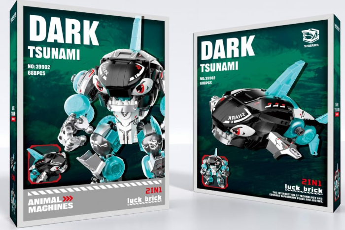 Set Blocuri de Constructie Robot Dark Tsunami – Mecha Transformabil Rechin 688 piese [2]