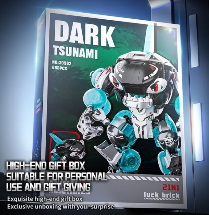 Set Blocuri de Constructie Robot Dark Tsunami – Mecha Transformabil Rechin 688 piese [4]