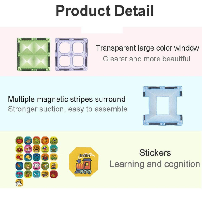 Set Blocuri Magnetice 3D STEM 72 Piese, Autobuz DIY [5]