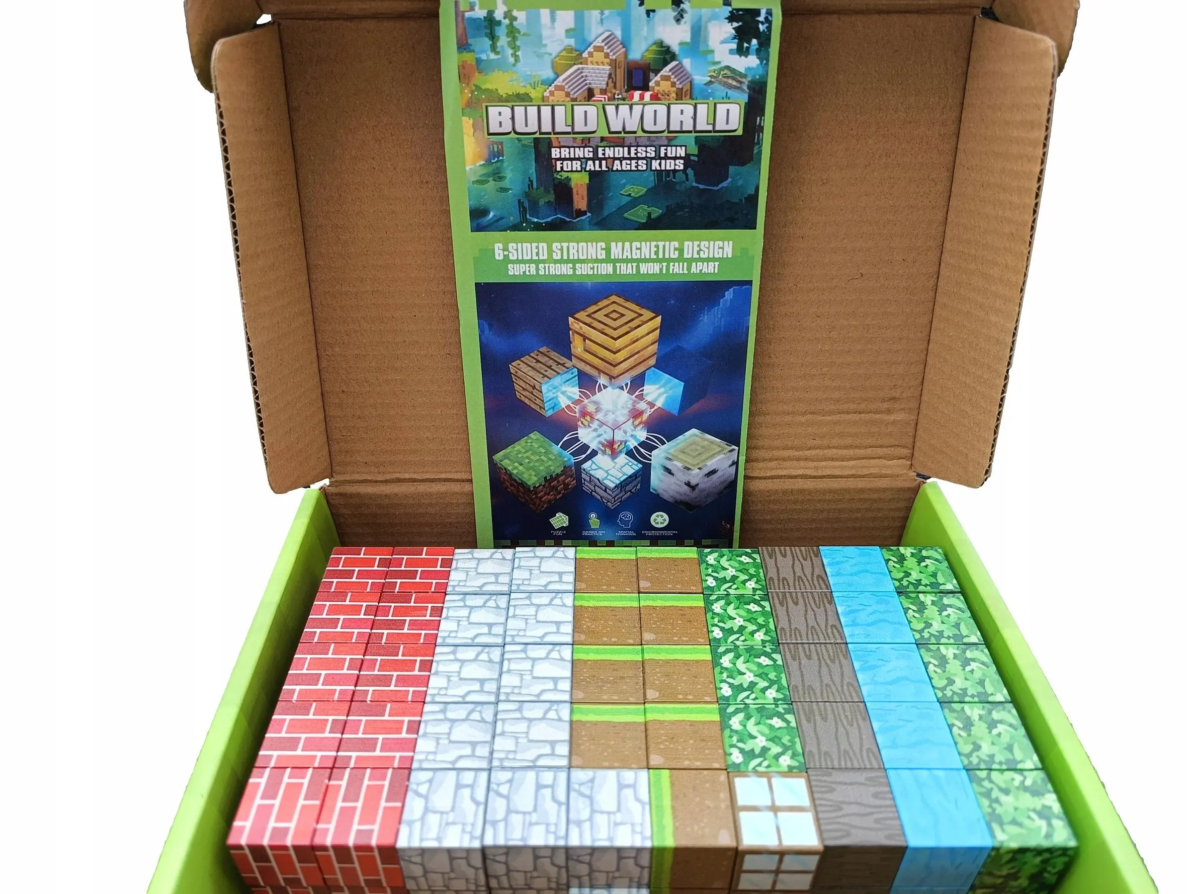 Set Blocuri Magnetice tip Minecraft – Build World, 116 piese, jucarie educativa STEM [4]