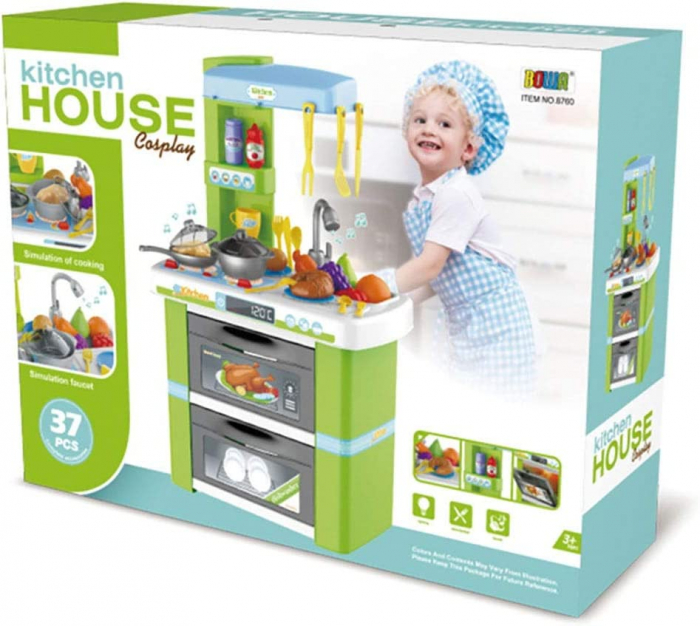 Bucatarie pentru copii cu Accesorii Kitchen House Verde [4]