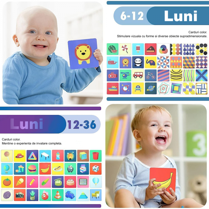 Set Carduri Stimulare Vizuale Bebelusi Alb Negru Color [3]