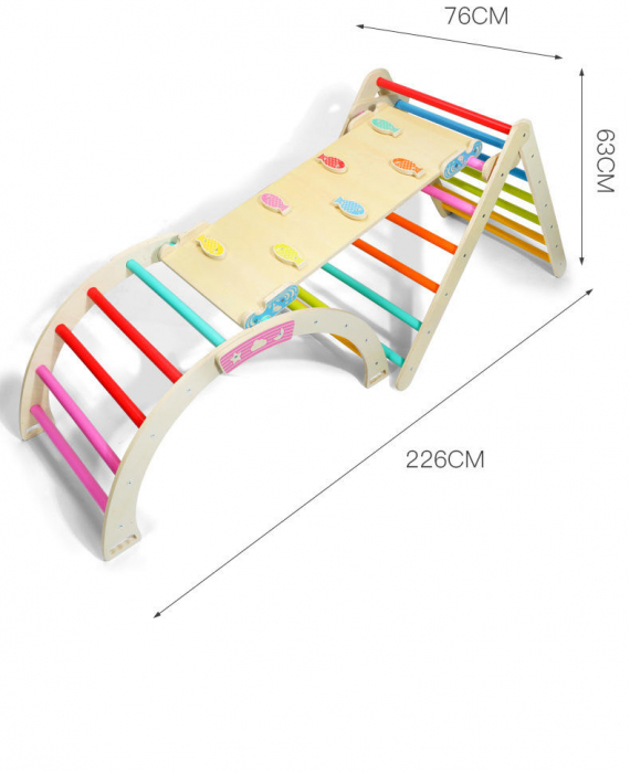 Set Catarare Montessori 3 in 1 – Triunghi Pikler si Rampa [7]