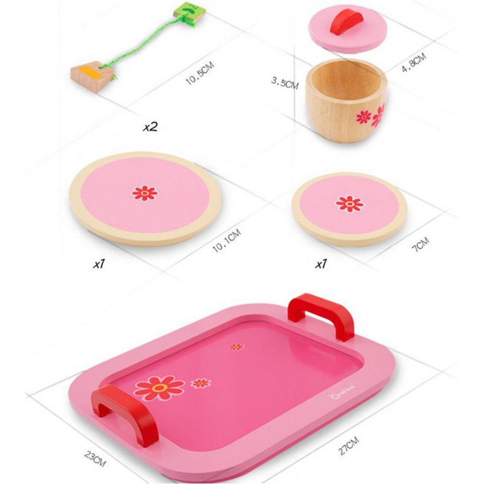 Jucarie Set de servit Ceaiul din lemn 18 piese [3]
