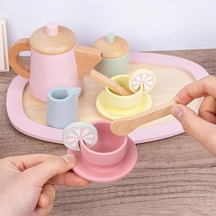 Set Ceainic de jucarie tip Montessori Roz [3]