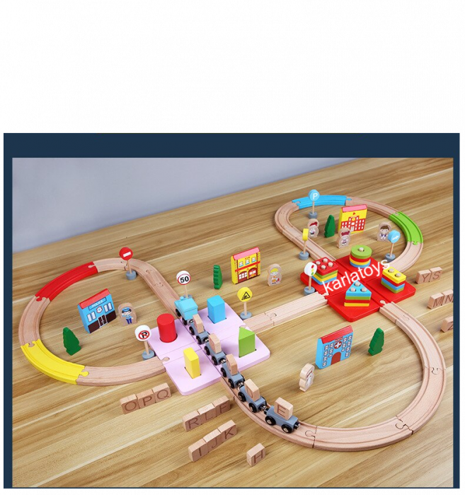 Set Circuit Tren cu litere si sortator 100 de piese [12]