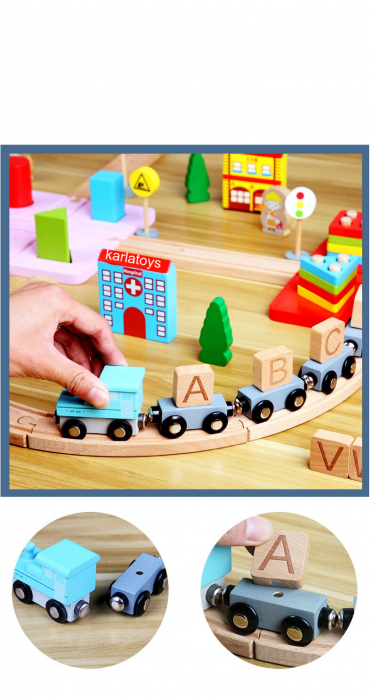 Set Circuit Tren cu litere si sortator 100 de piese [10]