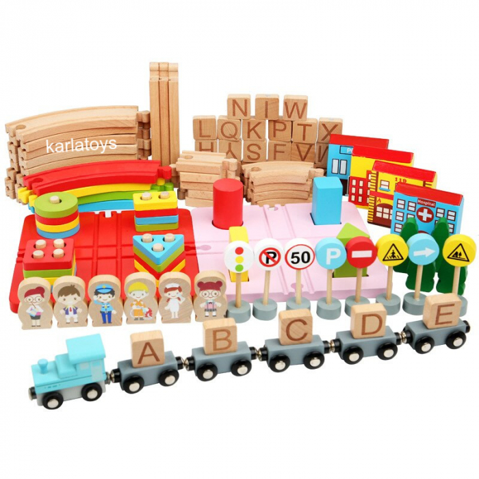 Set Circuit Tren cu litere si sortator 100 de piese [3]