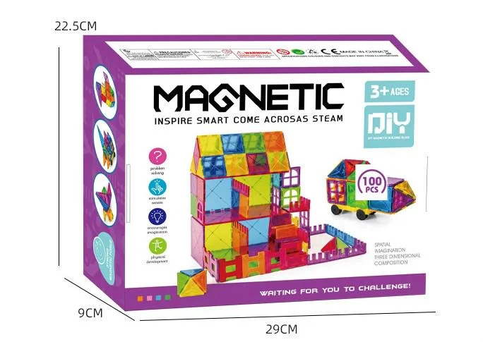 Set Constructie Magnetica 100 Piese – Joc STEM Educational pentru Copii [3]