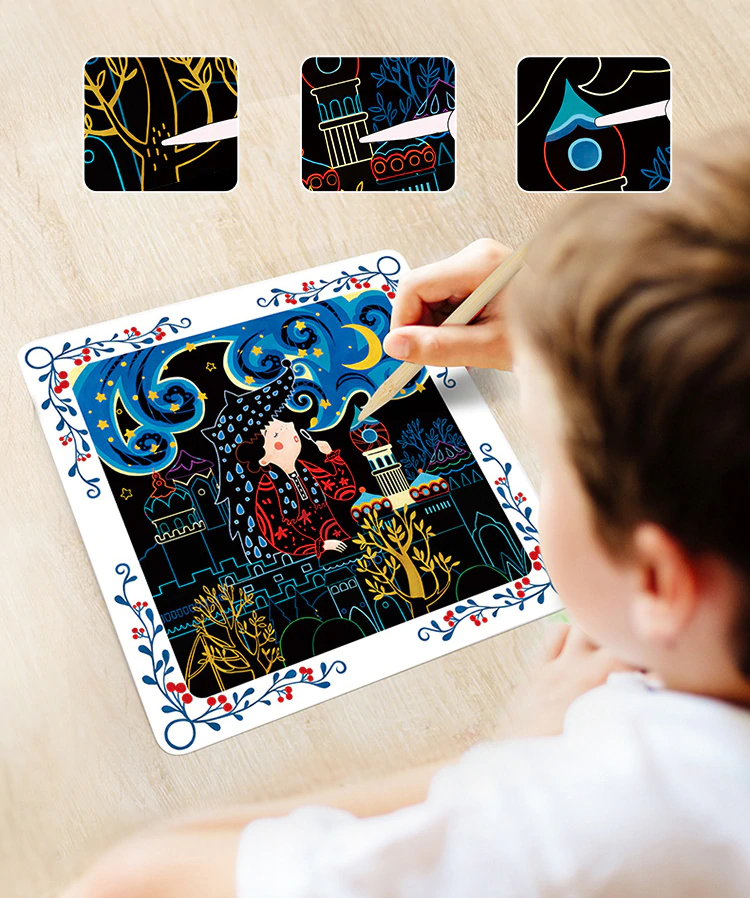 Set Creativ Planse de razuit Mideer - Scratch art card Mideer [4]