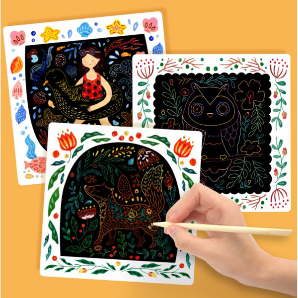 Set Creativ Planse de razuit Mideer - Scratch art card Mideer [9]