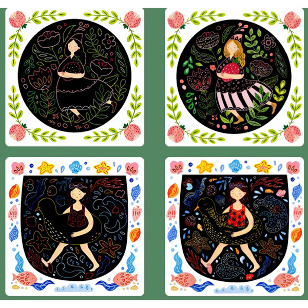 Set Creativ Planse de razuit Mideer - Scratch art card Mideer [7]