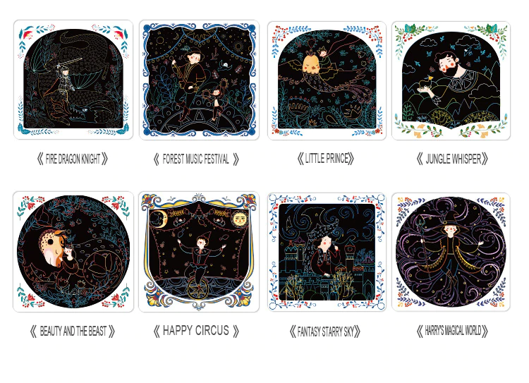 Set Creativ Planse de razuit Mideer - Scratch art card Mideer [2]