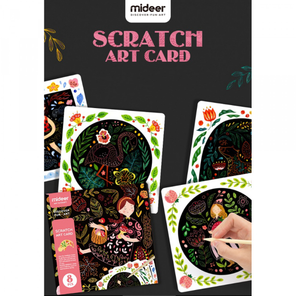 Set Creativ Planse de razuit Mideer - Scratch art card Mideer [4]