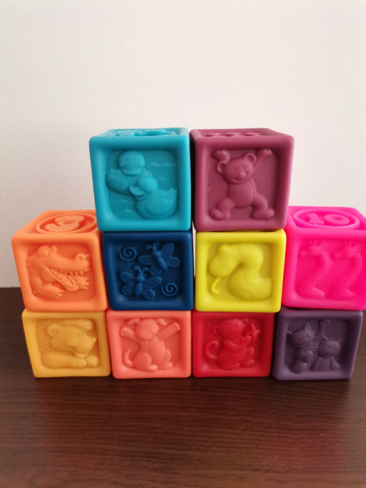 Set 10 Cuburi Senzoriale Bebe Baby Blocks [8]