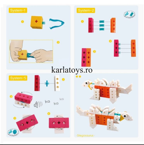 Set Joc de construit Animale Traffic Dinosaur Blocks [4]