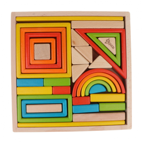Cuburi  Lemn Stivuire Curcubeu - Set Cuburi Montessori Rainbow [8]