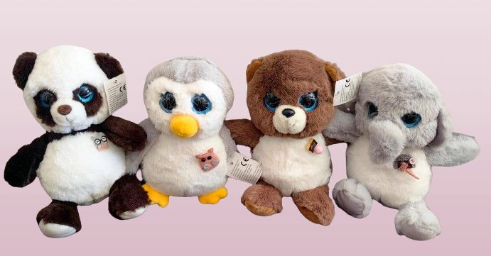 Set de 4 Jucării de Plus - Animale Sălbatice: Urs Panda, Elefant, Pinguin și Urs Brun [2]