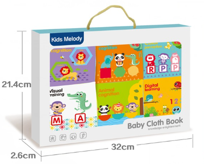 Set 6 carti senzoriale pentru bebelusi colorate, Soft Book [2]