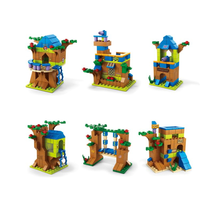 Set de Constructie Casute in Copac 6 in 1 – Kit STEAM 1000 de Piese [2]