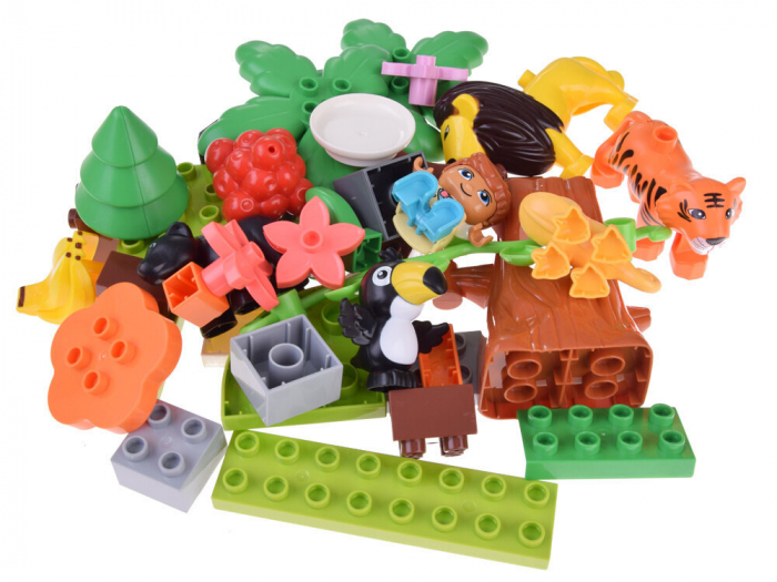 Set de Constructie Jungla Aventura – 41 Piese, Animale Exotice & Habitat Tropical [4]