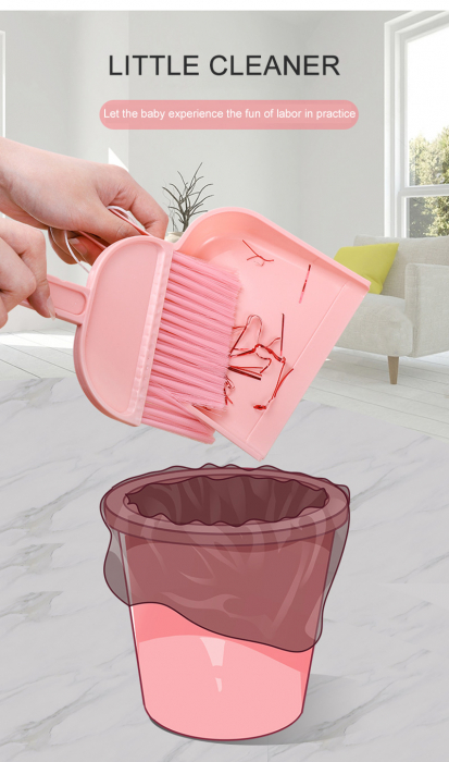 Set de curateni din lemn pentru copii Pink set [3]