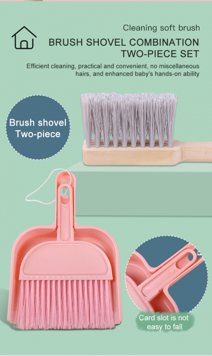 Set de curateni din lemn pentru copii Pink set [5]