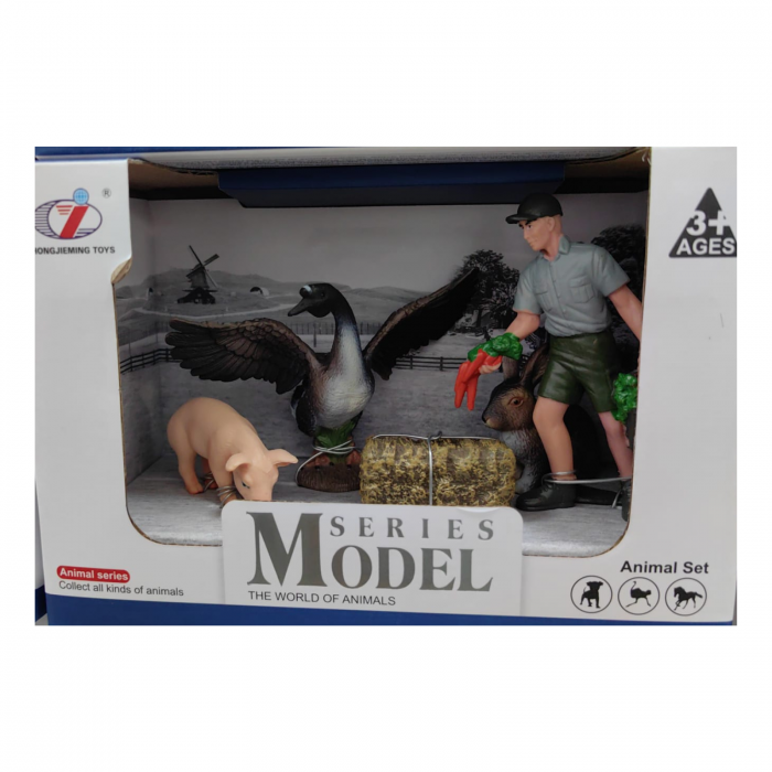 Set de figurine Ferma- fermierul, porcul, iepurele si gasca [1]