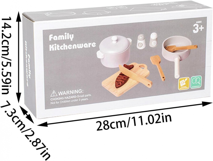 Set de Joaca Bucatarie pentru Copii – Jucarii din Lemn cu Oale si Accesorii [8]