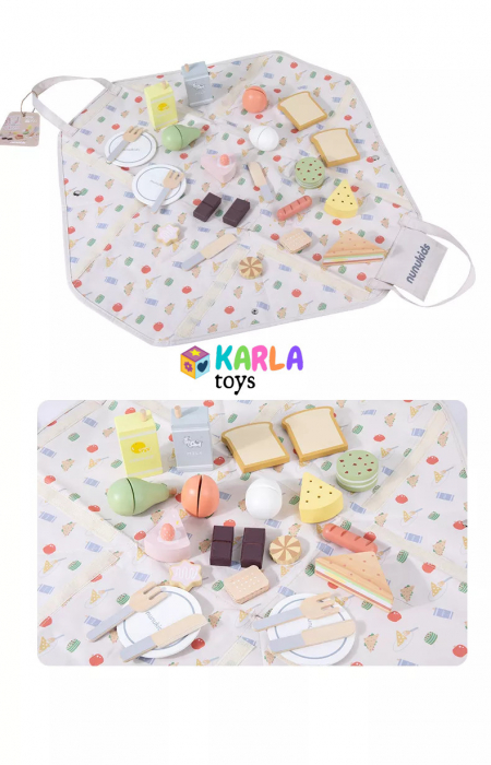 Set de picnic cu accesori din lemn Hai la Picnic! Nunukids [4]