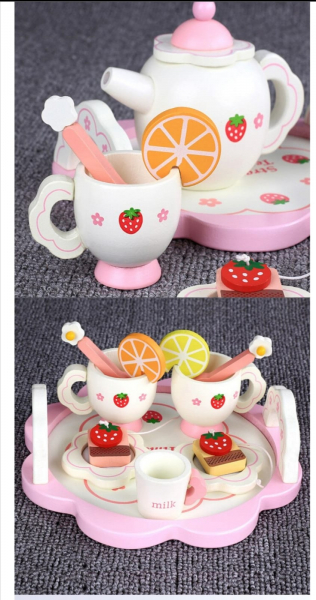 Set din lemn Servit Ceaiul - Set de Ceai copii cu accesorii [5]