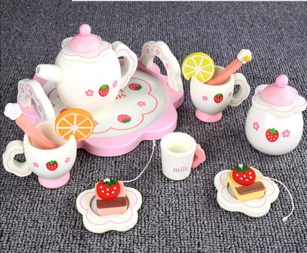 Set din lemn Servit Ceaiul - Set de Ceai copii cu accesorii [7]