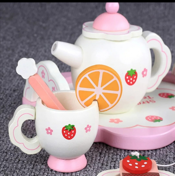 Set din lemn Servit Ceaiul - Set de Ceai copii cu accesorii [9]