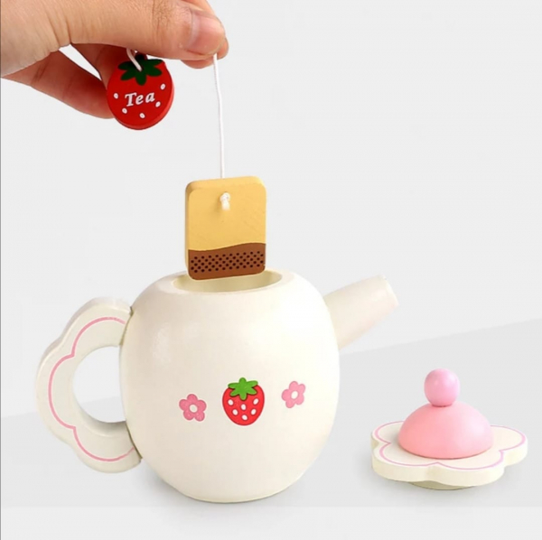 Set din lemn Servit Ceaiul - Set de Ceai copii cu accesorii [4]