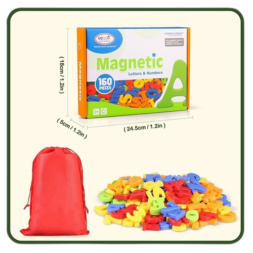 Set Educativ Magnetic - 160 Piese cu Litere si Cifre pentru Invatare Interactiva [1]