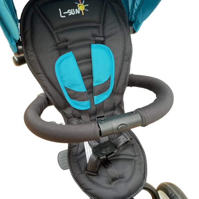 Tricicleta L-Sun cu scaun rotativ 360, Multifunctionala si Ultrapliabila, Albastru [4]