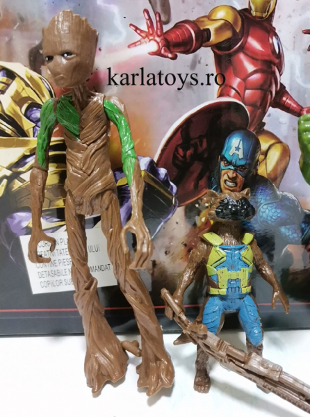Set figurine tip eroii Avengers Thor Hulk Spiderman Groot Rocket [6]