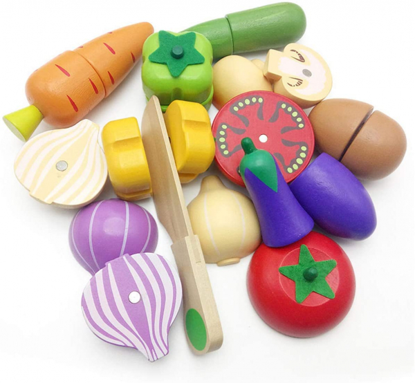 Set Fructe legume de Feliat din Lemn cu Tavita prindere Magnet [2]
