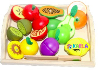 Set Fructe legume de Feliat din Lemn cu Tavita prindere Magnet [2]