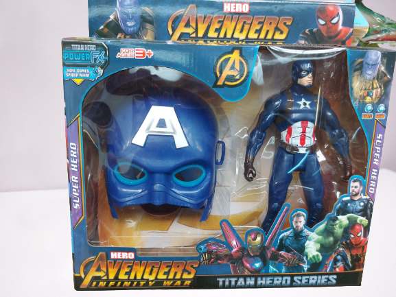 Set Masca si Figurina Eroi Avengers  sunete Thor, Iron Man, Batman, Spiderman, Hulk, [2]
