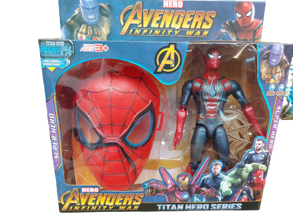 Set Masca si Figurina Eroi Avengers  sunete Thor, Iron Man, Batman, Spiderman, Hulk, [2]