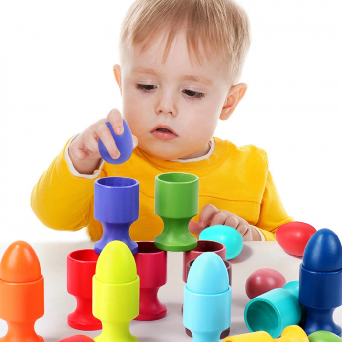 Set Joc Montessori 12 Oua cu Cupe pentru Sortare si Numarare [6]