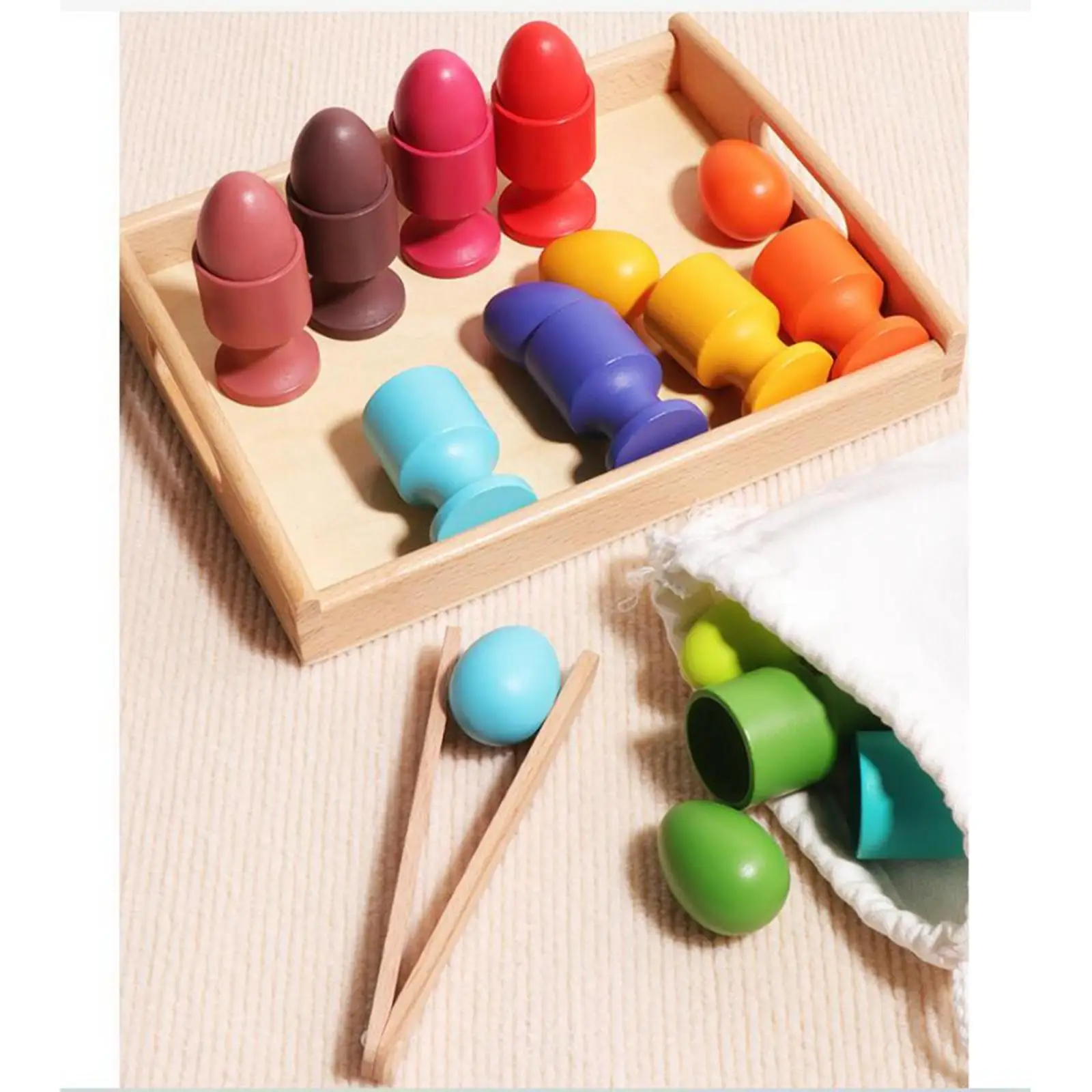 Set Joc Montessori 12 Oua cu Cupe pentru Sortare si Numarare [2]