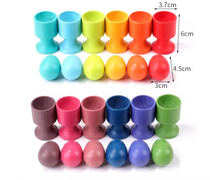 Set Joc Montessori 12 Oua cu Cupe pentru Sortare si Numarare [4]