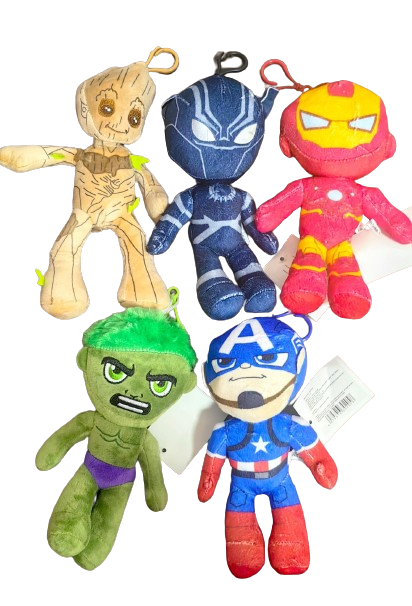 Set 5 Jucarii din Plus Captain America, Hulk, Iron Man, Groot si Black Panther - 25 cm [2]