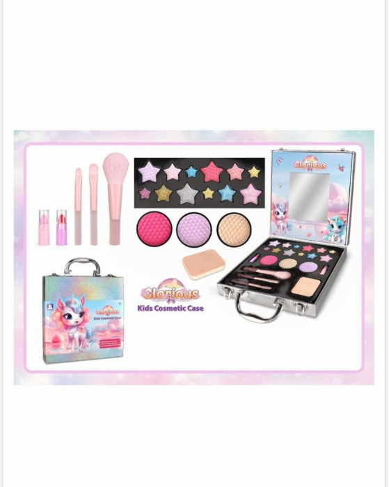 Set Machiaj Copii Cosmetic Case Trusa Machiaj Fetite in Valiza Metalica [1]