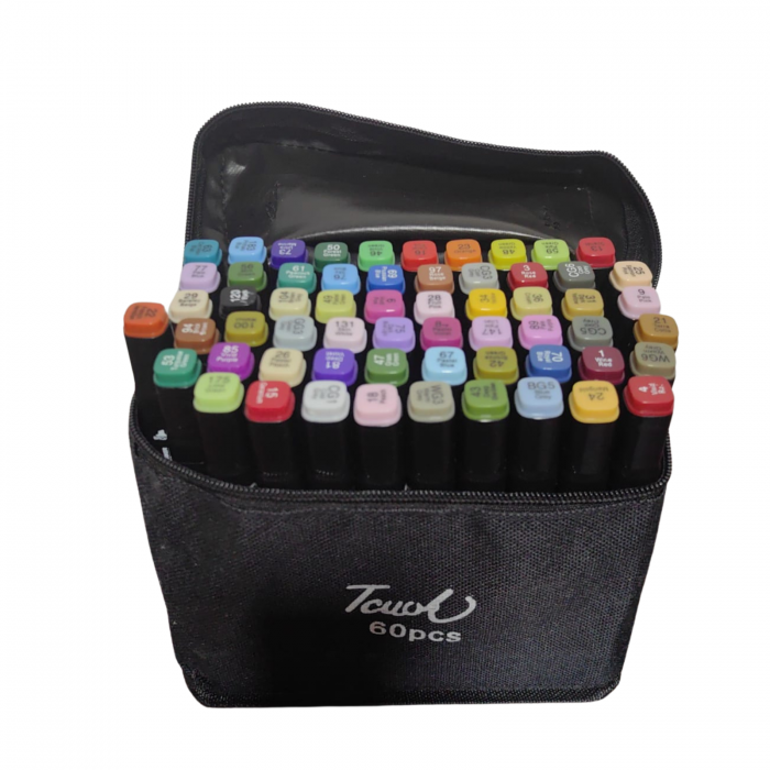 Set 60 buc markere cu alcool cu două capete [1]
