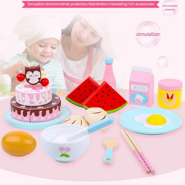 Set Mic dejun din lemn pentru copii Breakfast 18 piese [2]