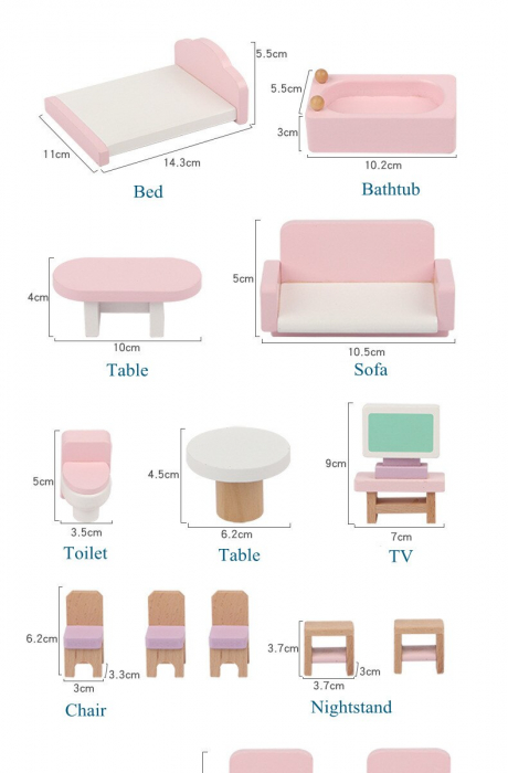 Set Mobilier pentru papusi din lemn [5]